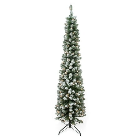 Northlight 6 Ft. Traditional Green Pine Pre-lit Flocked Pencil Traditional Green Pine Pre-lit Flocked Pencil Christmas Tree - Walmart.com - Northlight 6 Ft. Traditional Green Pine Pre-lit Flocked Pencil