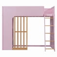 thumbnail image 5 of Twin Size Kids Loft Bed with Shelves, Wooden High Profile Teens Storage Bed Frame with Ladder and Removable Large Drawer, 5 of 11