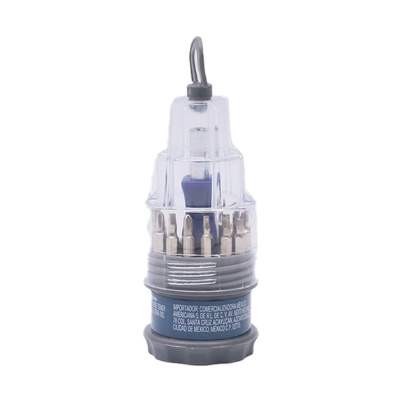 Desarmador Prichos de Metal Puntas intercambiales 16 Piezas Gris