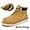 Yellow, variant on MENS Work Boot High-tops Slip Resistant Protective Leather Shoes Outdoor Sports Fluffing Warm Shoes In Winter Cotton-padded Shose.