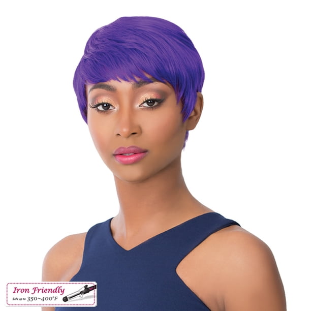 Synthetic Short Layered Pixie Cut Style Full Cap Wig Bebe Purple Walmart Com Walmart Com