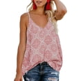 thumbnail image 1 of Blusa sin mangas de verano con tirantes finos y escote en V con estampado floral estilo bohemio para mujer, 1 of 6
