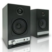 Audioengine HD3 Wooden Wired Bluetooth Stereo Amplifier Bookshelf Speakers - Pair (Satin Black)
