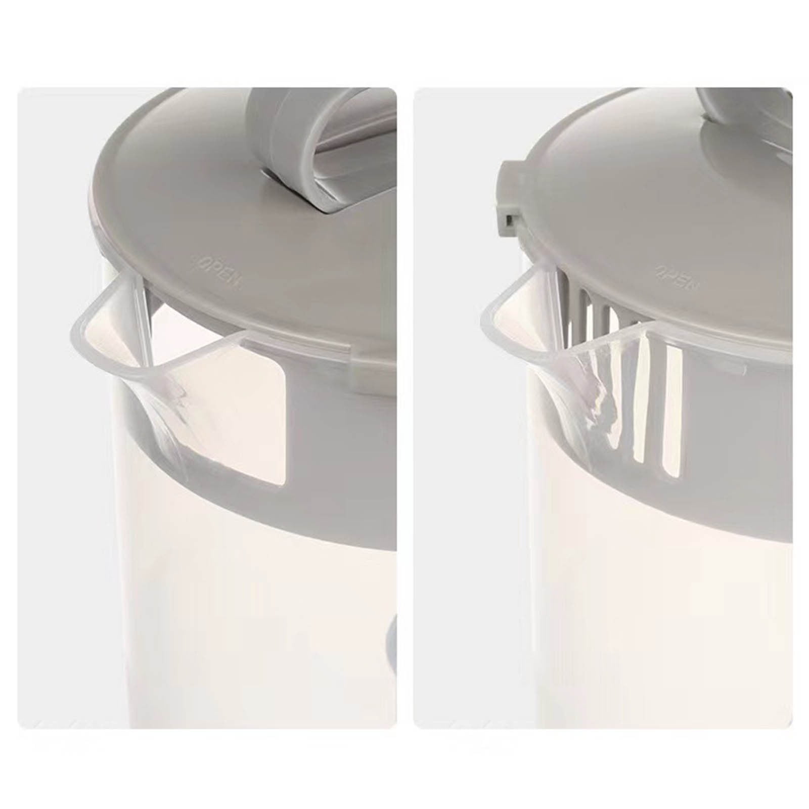 2000ml Mixing Pitcher For Beverages Juice Tea Milk Lemonade With Lid And Plunger Stirrer Clear Wide Mouth Drink Container