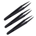 thumbnail image 2 of 15 Pcs Black Plastic Electronic Pointy Tip Anti-Static Tweezers, 2 of 4