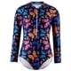 thumbnail image 2 of Odeerbi 4-12 Años Trajes de Baño de Manga Larga Con Lycra Para Niñas Traje de Baño de Una Pieza Para Entrenamiento En Verano Traje de Baño Hawaiano de Surf Con Estampado Floral, 2 of 9