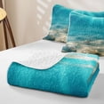 thumbnail image 4 of Erosebridal Marine Starfish Shell Quilt King for Teens,Boys Girls Blue Underwater World King Coverlet Set, 4 of 7
