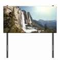 thumbnail image 3 of Yosemite Headboard, Yosemite Falls Mountain Sunshine Alpine Trees Dramatic Natural Wilderness Landscape, Upholstered Decorative Metal Bed Headboard with Memory Foam, Twin Size, Green, by Ambesonne, 3 of 4