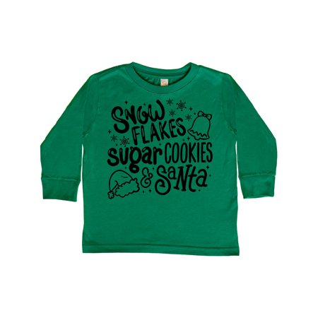 

Inktastic Christmas Snowflakes Sugar Cookies and Santa Gift Toddler Boy or Toddler Girl Long Sleeve T-Shirt