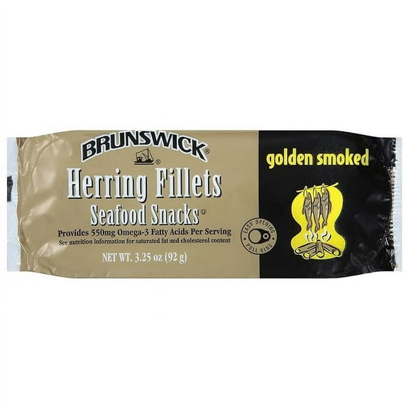 Brunswick Golden Smoked Herring Fillets, 3.25 oz Can - 18g Protein per Serving - Gluten Free, Keto Friendly - Great for Pasta & Seafood Recipes ( Pack of 2 )