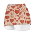 thumbnail image 5 of CPNG Girl's Athletic Skorts Sporty Skirts with Shorts High Waisted Stretchy Skort Casual Heart Print Sporty Skorts, 5 of 6