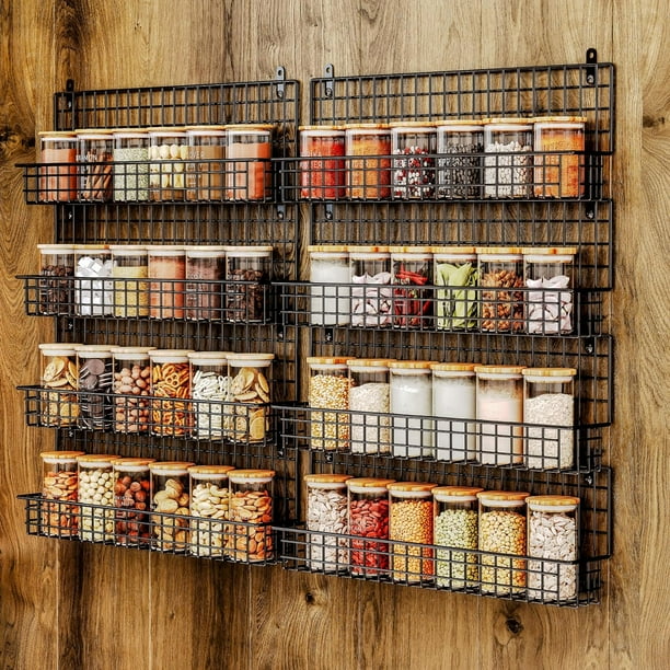 Spice Rack Wall Mounted Pack, Space-Saving Spice Organizer for