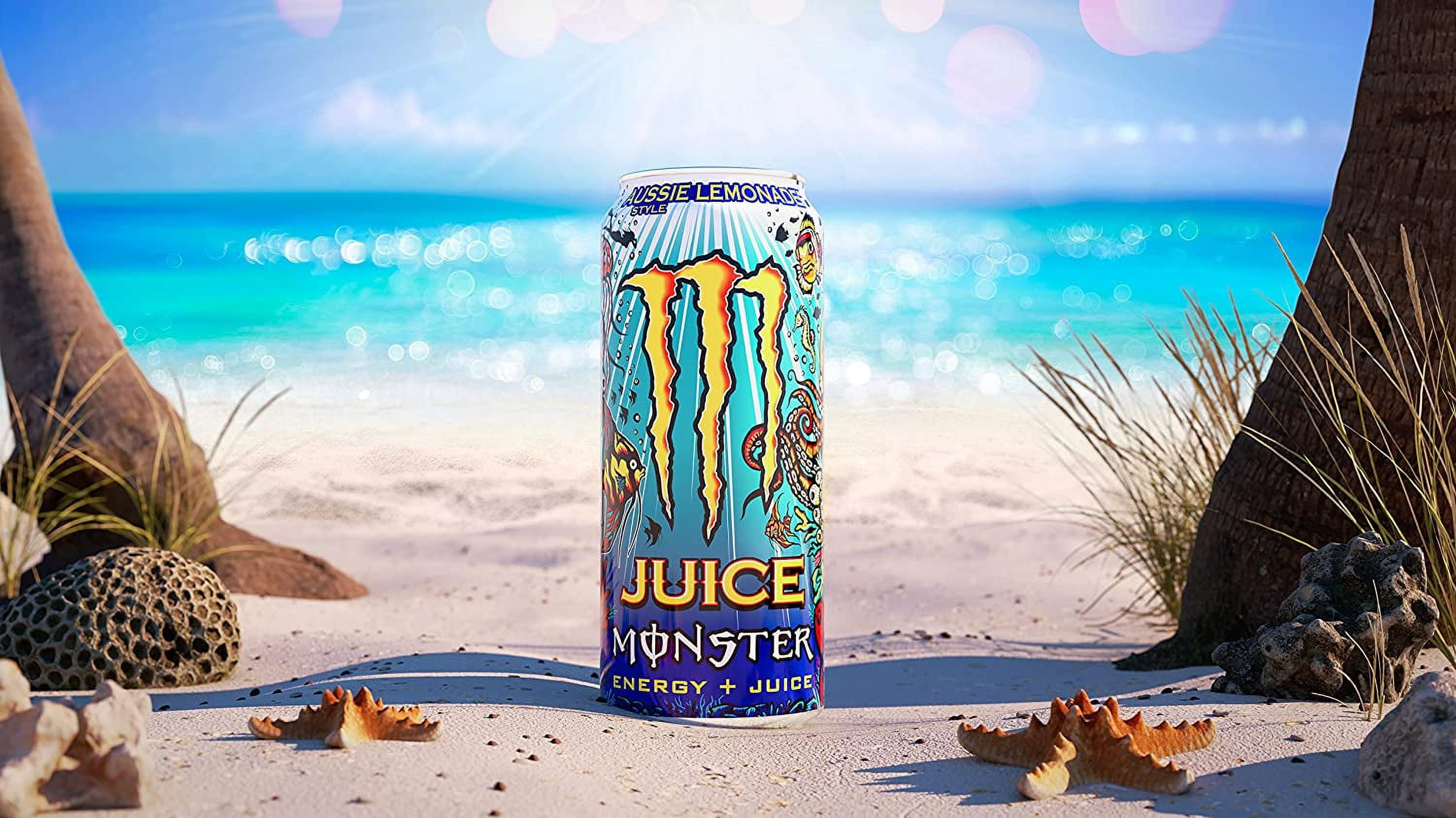 Monster Energy Juice Aussie Style Lemonade, Energy Juice, 16 Oz (Pack of 15) Aussie Style Lemonade 16 Ounce (Pack of 15)