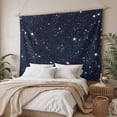 thumbnail image 3 of Blue Starry Sky Large Tapestry for Bedroom Wall Hanging Tapestry, Universe Space Galaxy Night Star Ceiling Backdrop Tapestries Poster Blanket Wall Decor for Teens Room Living Room Dorm 85" x 90", 3 of 8