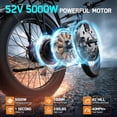 thumbnail image 3 of FENGQS Summer Deal! 5000W Electric Bike for Adults, Dual Motor E-Bike, 52V 23AH Removable Battery, 45mph 100 Miles Long Range, Full Suspension 26" Fat Tire, UL 2849(Blue), 3 of 10