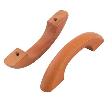 Door Wood Pulls Uxcell Home Wood Drawer Cabinet Door Box Knobs Cupboard Pull Handle Handgrip Brown 2pcs ()