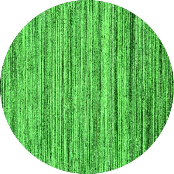 Ahgly Company Indoor Round Abstract Green Contemporary Area Rugs, 4' Round
