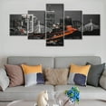 thumbnail image 6 of TISHIRON 5PCS Framed Canvas Wall Art Set,50"x24" Boston Night Panoramic Cityscape Canvas Art Decor, 6 of 7