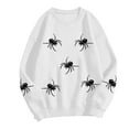 thumbnail image 6 of TTUHYWXI Crewneck Halloween Sweatshirts for Women Skeleton Ghost Print Long Sleeve Sweaters Overized Loose Fit Fall Pullover (White, XL), 6 of 6