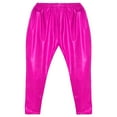 thumbnail image 3 of YONGHS Kids Girls Shiny Metallic Hip Hop Street Dance Harem Pants Trouser Hot Pink 3-4, 3 of 6