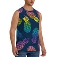 thumbnail image 3 of Salouo Abstract Bright Pineapple Fruit Retro Pattern Men's Sleeveless T Shirts,Men's Regular-Fit Tank Top Sports Shirt for Men Sleeveless Tank Shirt -Small, 3 of 6