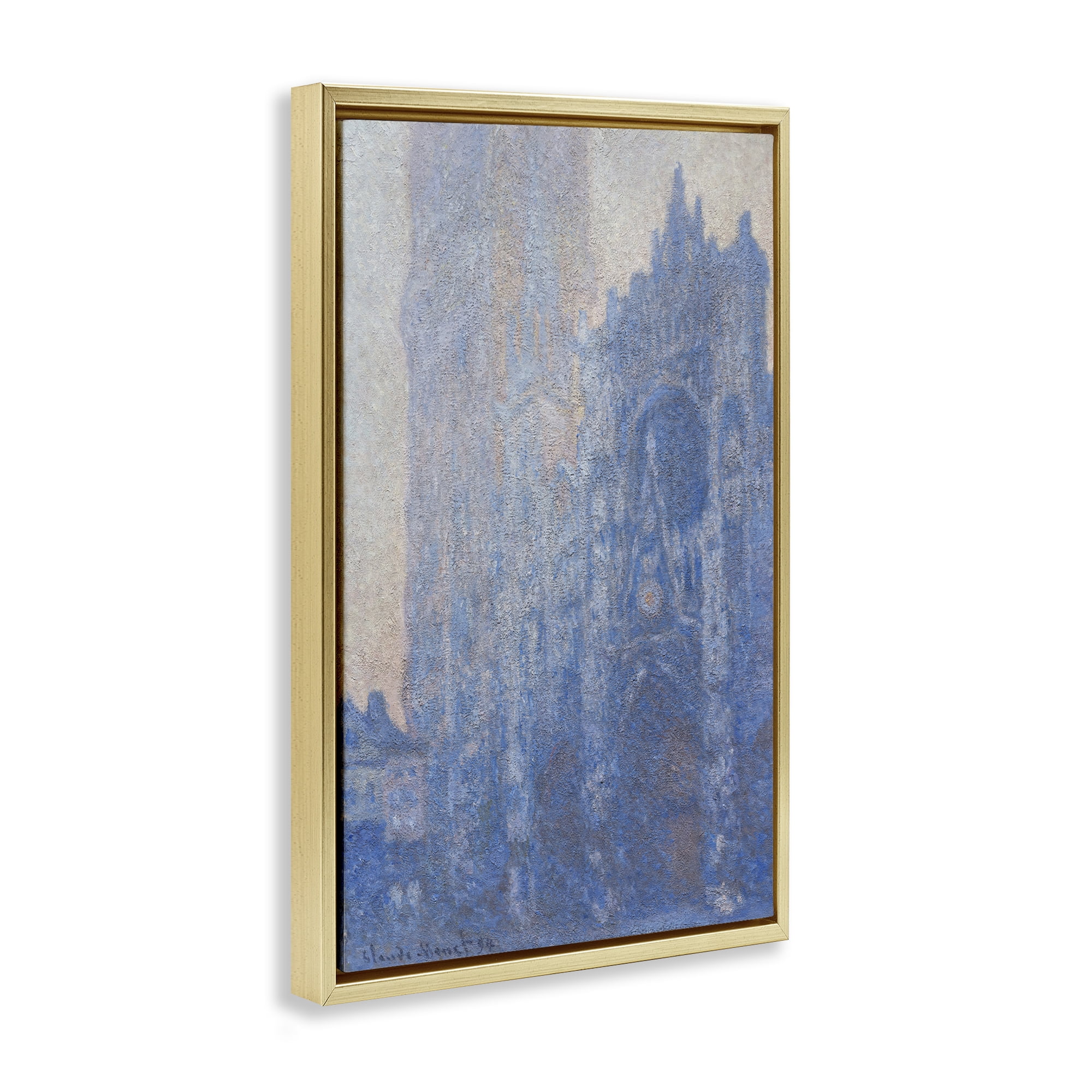 Stupell Industries Classic Cathedral Façade Buildings & Architecture Painting Gold Floater Framed Canvas Art Print Wall Art, 21 x 31