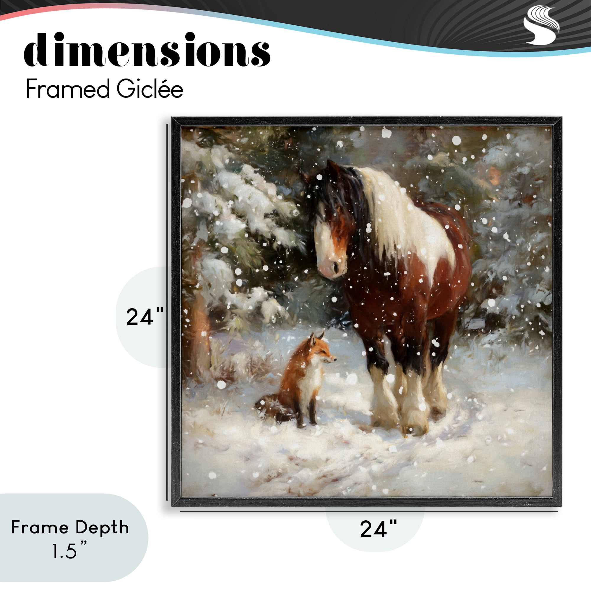 Stupell Industries The Horse & The Fox Black Framed Giclee Art, design by Tina LeCour
