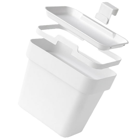 FRCOLOR White Hanging Trash Can for Storage Space Saving Design Ideal for Home Office and School 1.5 Gallon