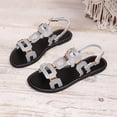 thumbnail image 6 of Dakaela Women's Strappy Flat Sandals 2026 Open Toe Slingback Slip on Slides Ladies Comfortable Dressy Casual Summer Walking Shoes Grey 8, 6 of 9
