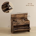 thumbnail image 2 of Banc d'Entrée Brun Rustique avec Rangement - Banc à Chaussures, Tiroir Rabattable et Dessus Relevable - Siège Style Ferme pour Couloir, Chambre et Salon - 31,5” de Large, 2 of 7