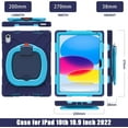 thumbnail image 4 of iPad 10th Generation 2022 Case 360°Rotatable Stand with Shoulder Strap Handle Pencil Holder Heavy Duty Shockproof Silicone Protective Case for iPad 10, 4 of 8