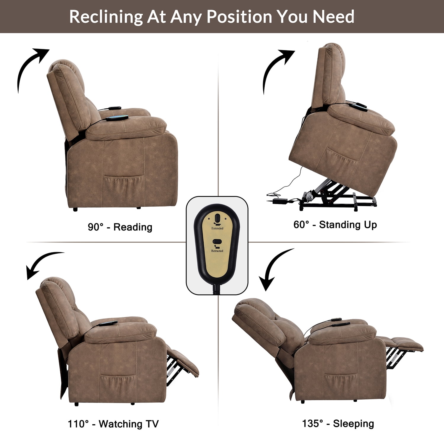 Resenkos Electric Power Lift Chairs Recliner with Heat and Massage, Power Lift Chair for Elderly with Adjustable Massage Function, Brown Resenkos Electric Power Lift Chairs Recliner with Heat and Massage, Power Lift Chair for Elderly with Adjustable Massage Function, Brown