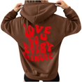 thumbnail image 1 of Sudaderas sueltas para mujer Sudaderas con capucha con cordón Camisas con gráficos en la espalda Jersey informal Tops de manga larga con bolsillo con mangas con hombros caídos Pompotops gfhjh13800, 1 of 8
