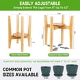 thumbnail image 2 of Adjustable Plant Stand with Tray Indoor Wood Plant Stand Fit ‘‘ to ‘‘ Planter Mid Century Modern Flower Pot Holder Rack(Plant and Pot Not Included) Walnut, 2 of 7