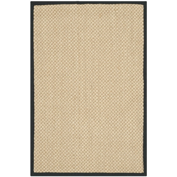 SAFAVIEH Natural Fiber Jovana Solid Area Rug, Maize/Black, 2'6" x 4'