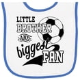 thumbnail image 2 of Inktastic Little Brother and Biggest Fan Soccer Player Baby Terry Cloth Bib, 2 of 3