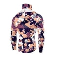 thumbnail image 4 of Men's UPF 50+ Sun Protection Hooded Shirt with Integrated Face Cover Long Sleeve Lightweight Rash Guard Shirts M Purple, 4 of 4