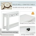 thumbnail image 3 of EUROCO Storage Solid Wood Console Table, Antique White, 3 of 8