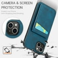 thumbnail image 4 of Phone Case for iPhone 14, Back Credit Card Holder Wallet Cover Study Kickstand PU Leather Magnetic Clasp RFID Blocking Case for iPhone 14 6.1 inch Cases Women,Blue, 4 of 9