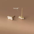 thumbnail image 6 of K-KED Gold plated Pair of Solid 925 Sterling Silver Pearl Beads Stud Earrings, 6 of 6