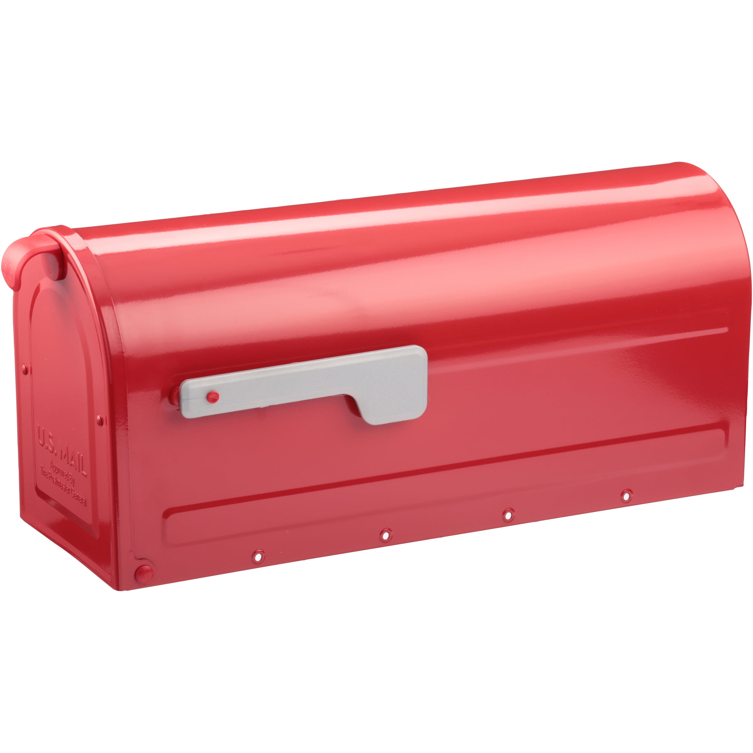 Architectural Mailboxes® Red MB1 Post Mount Mailbox with Silver Flag