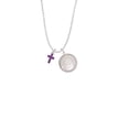 thumbnail image 2 of Delight Jewelry Silvertone Small Purple Crystal Cross To the World You are a Mother Locket Necklace, 2 of 4