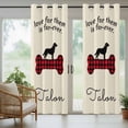 thumbnail image 3 of 2 Panels Outdoor Curtains for Patio Waterproof 54"x108" Black Red Buffalo Plaid Weatherproof Privacy Outsides Curtains, Bones Cute Dogs Pets Grommet Thermal Drapes for Cabana Porch Pergola, 3 of 8