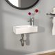 thumbnail image 3 of Lavabo de baño Kichae rectangular montado en la pared, 38 x 18 cm, cerámica, 3 of 7
