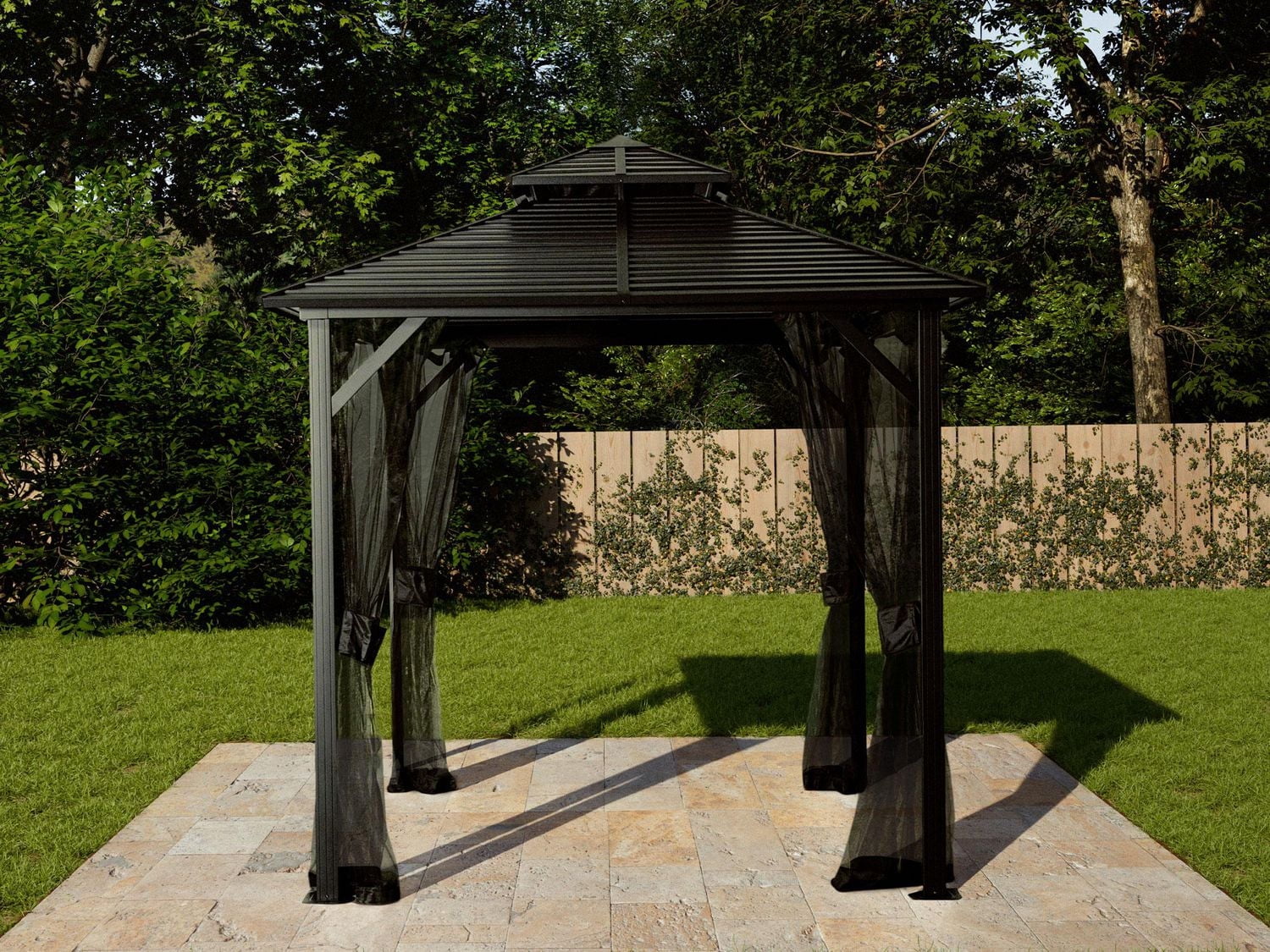Shefford Gazebo Toit Métal 8x8