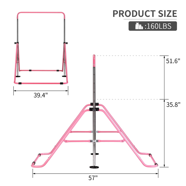 Ainfox Kids Gymnastics Bar, Expandable Horizontal, Pink photo 7