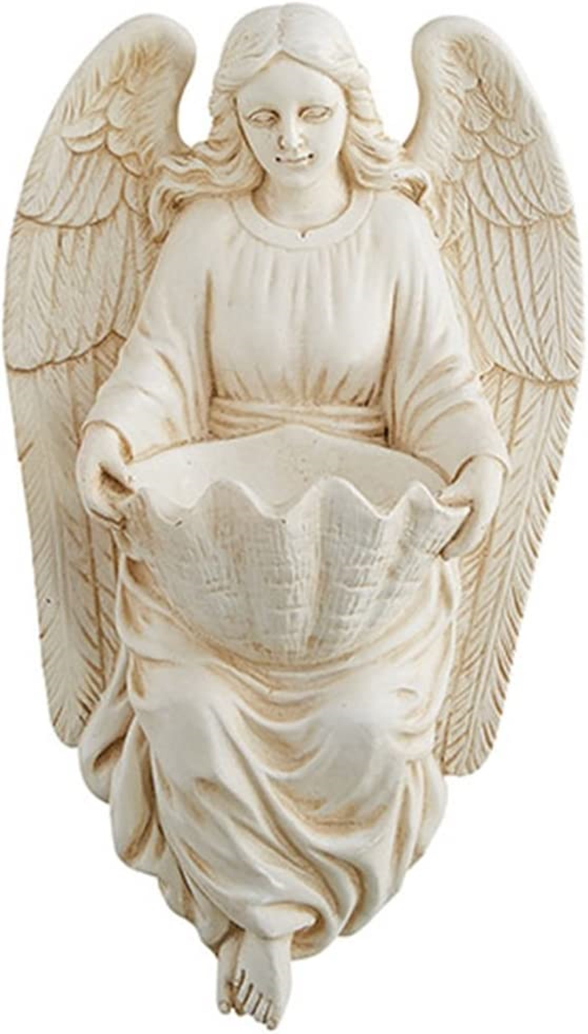 Religious Resin Guardian Angel Holy Water Font, 6.75 Inch (H) x 6.75