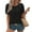 A_ Black, variant on Olyvenn Women's Hollow Pleated Short Sleeves Square Neck Casual Loose Solid Color Knit T Shirts Tops Blouses Khaki S