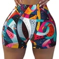 thumbnail image 2 of Goofa Abstract Jazz Instrumental Printed Workout Shorts Women Seamless Scrunch Butt Lifting High Waisted Gym Booty Shorts Elastic Workout Shorts-Medium, 2 of 8