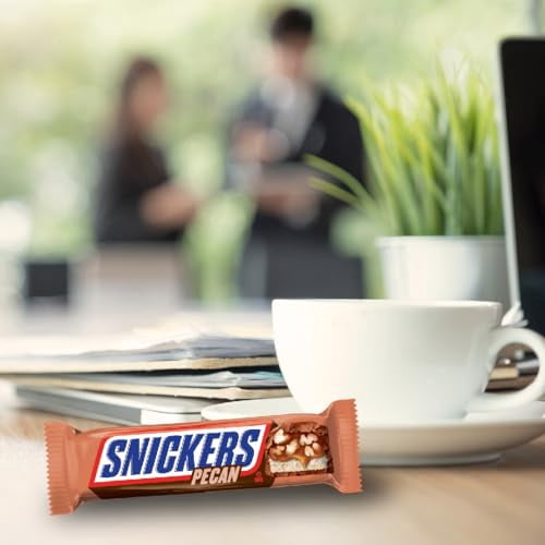 SNICKERS Pecan Milk Chocolate Candy Bar Full Size Singles, 1.41 oz (Pack of 24)